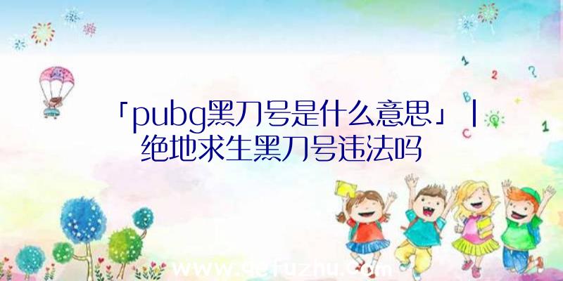 「pubg黑刀号是什么意思」|绝地求生黑刀号违法吗